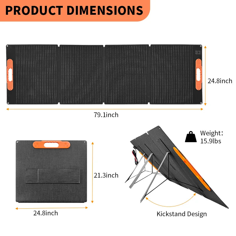 Load image into Gallery viewer, 200W Foldable Solar Panel | Portable Outdoor Camping Solar Charger | Power Generator Charging

