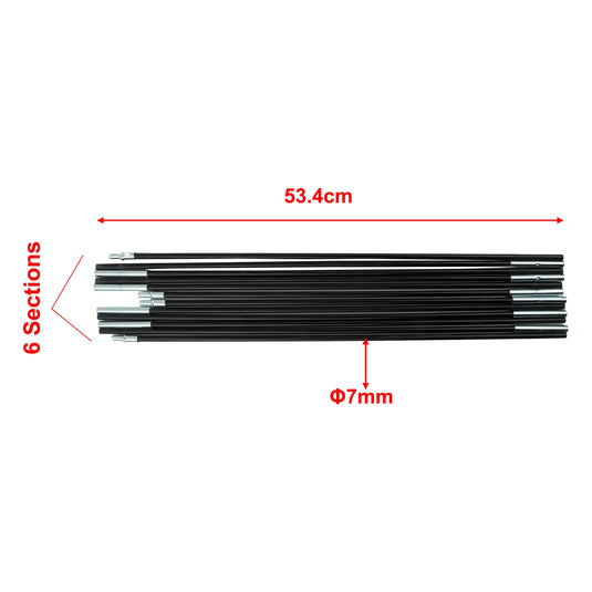 1 Pair 3/3.3/4/4.48/4.9m Fiberglass Tent Rod Camping Tent Pole Bars Support Rods Awning Frames Kit Hiking Travel Canopies Parts