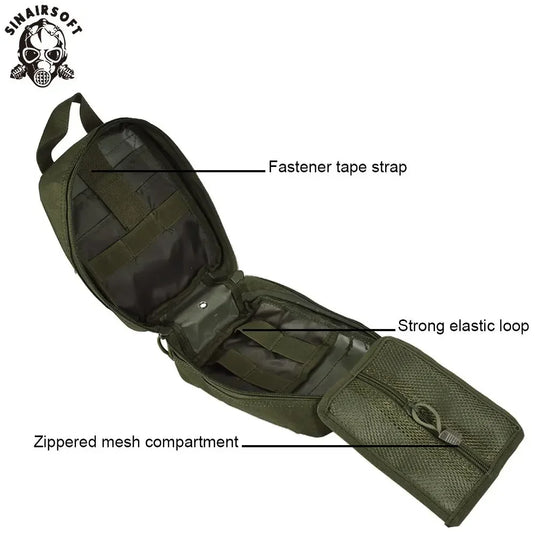 SINAIRSOFT Tactical First Aid Kit Medical Kit Emergency Outdoor Camping Emergency Survival Tool Military Storage Bag Molle Pouch