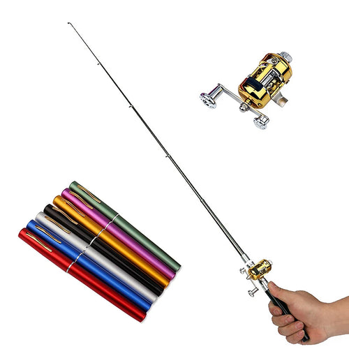 Portable Pen Fishing Rod With Reel Wheel Ultralight Telescopic Fishing Pole Mini Travel Pocket Rod Set Fishing Accessories