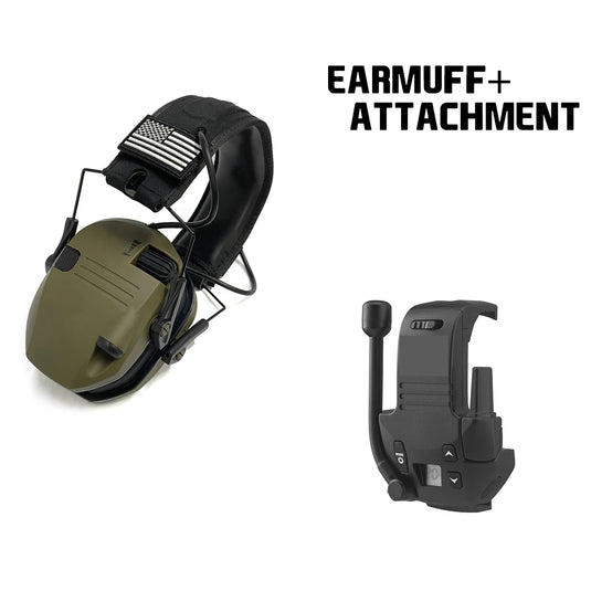 Walkie Talkie Attachment - 22 Channels 3 Miles Range Distance Voice-Activated Handsfree Communication for Shooting earmuffs
