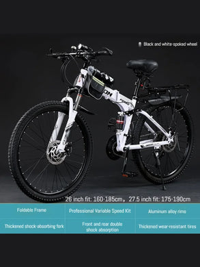27.5-Inch Folding Mountain Bike – Off-Road, Shock-Absorbing Bicycle with Disc Brakes