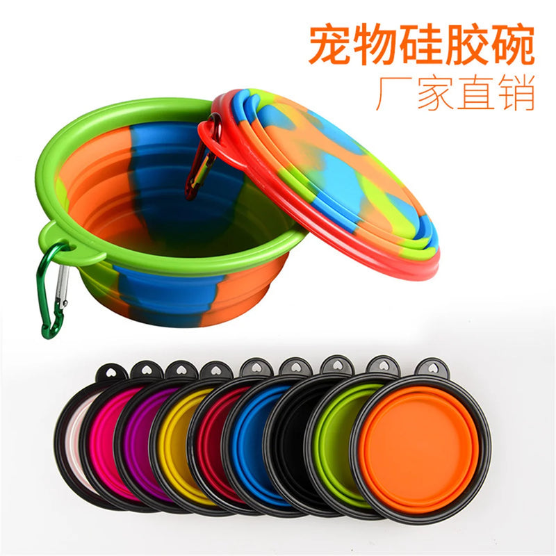 Load image into Gallery viewer, Collapsible Dog Pet Folding Silicone Bowl Outdoor Travel Portable Puppy Food Container Feeder Dish Bowl Pet supplies
