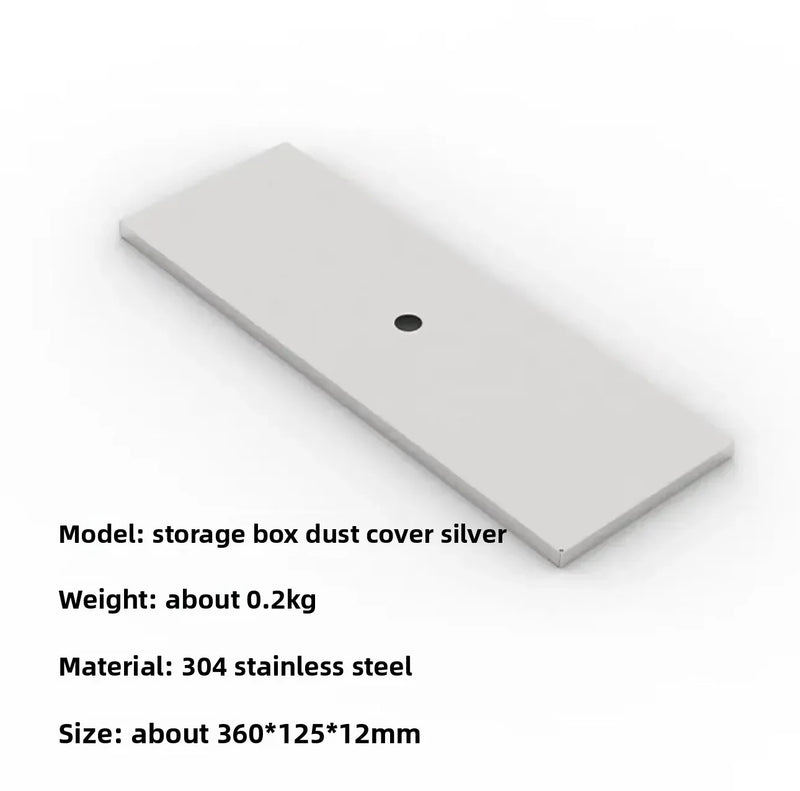 Load image into Gallery viewer, Silver storage box dust cover with product details on a white background
