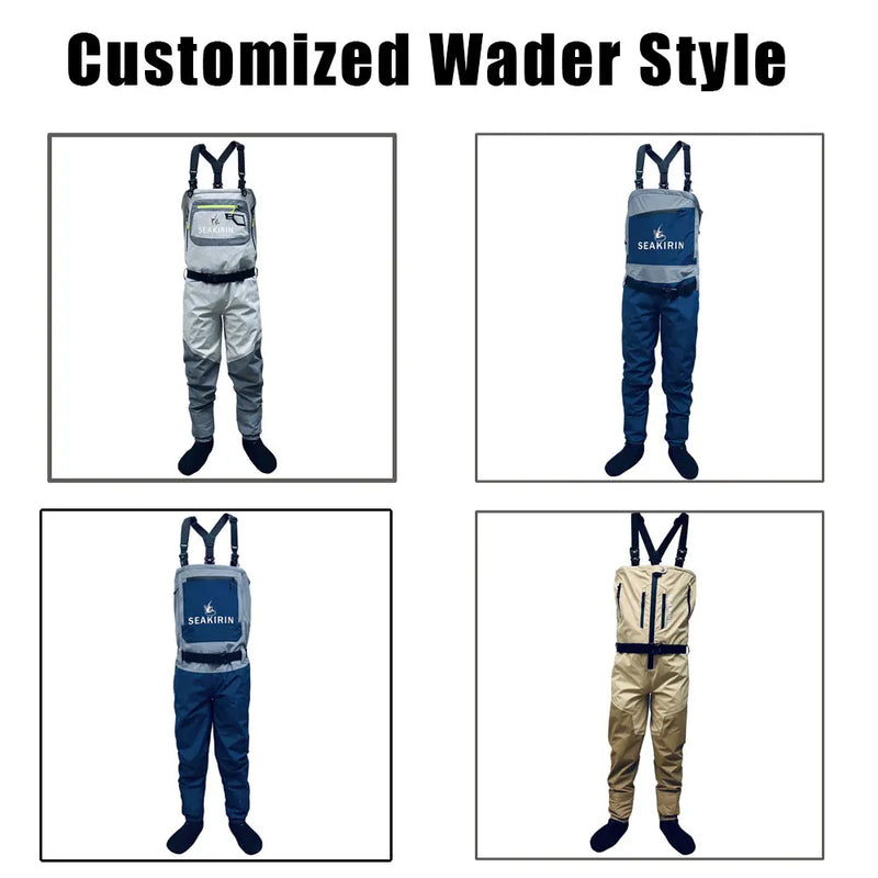 Load image into Gallery viewer, Customized Men&#39;s Waterproof Stockingfoot Chest Wader Women&#39;s Waist Breathable Wading Pants for Outdoor Duck Hunting,Fly Fishing
