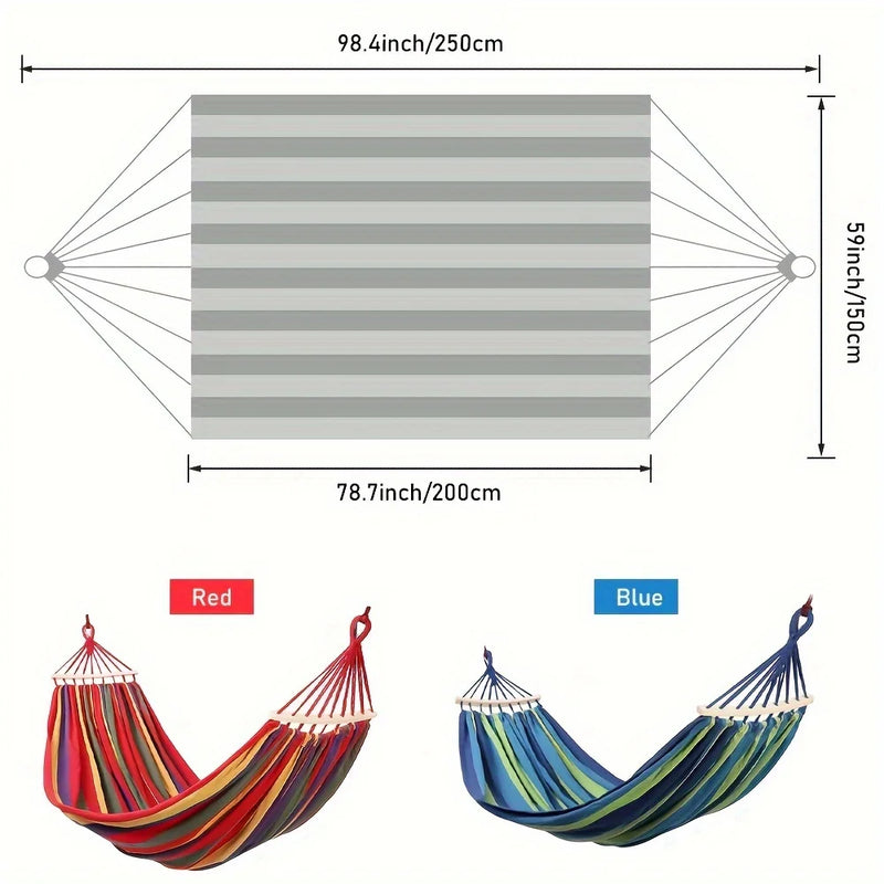 Load image into Gallery viewer, 450lb Heavy-Duty Cotton Camping Hammock – Thickened Canvas with Anti-Roll Beams
