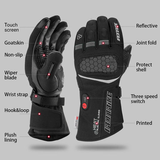 Electric Heated Gloves Thermal Heat Gloves Skiing Snowboarding Hunting Fishing Waterproof Winter Warm Heated Rechargeable Gloves