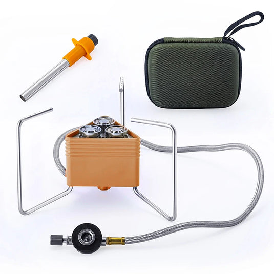 8000W Three Head Camping Gas Stove | Ultralight Folding Burner | Outdoor Cooking Hiking Picnic