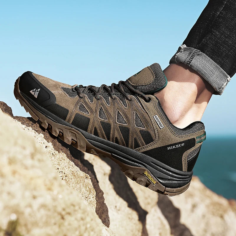 Load image into Gallery viewer, HIKEUP Men’s Breathable Trekking Boots – Non-Slip Outdoor Hiking and Camping Shoes
