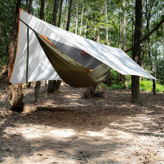 3-in-1 Outdoor Camping Hammock Set with Anti-Rollover Ridge Rope and Quick-Open Mosquito Net