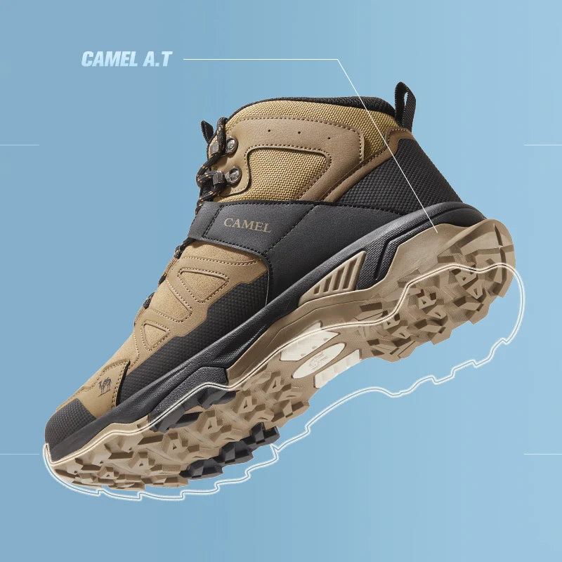 Load image into Gallery viewer, Golden Camel Men’s Waterproof High-Top Hiking Boots – Superior Traction for Winter Treks
