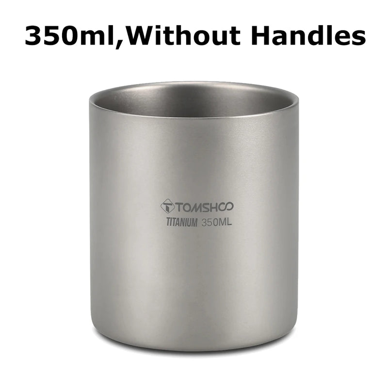 Load image into Gallery viewer, Double Wall Titanium Camp Cup | 220ml–600ml Insulated Coffee Tea Mug | Outdoor Hiking Backpacking
