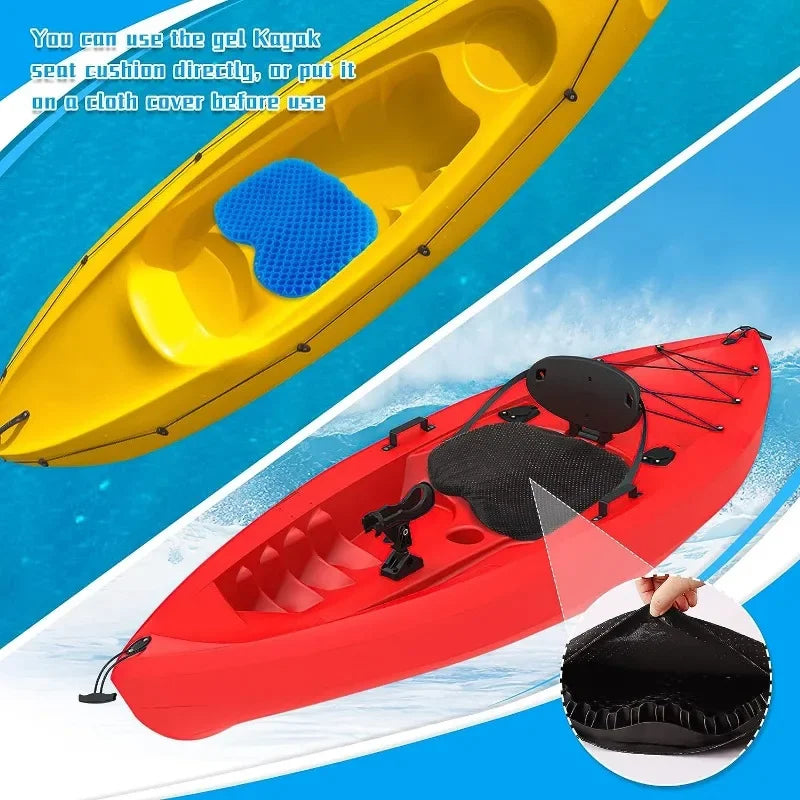 Load image into Gallery viewer, Anti Slip Padded Kayak Gel Seat Cushion Thick Waterproof Pad with Non-Slip Cover for Kayaking Fishing Boat Rafting Accessories
