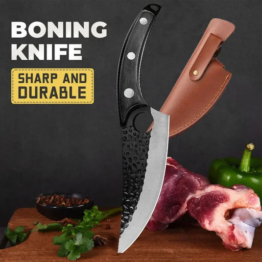 Perforated design wood handle multi-purpose kitchen knife,long sharp boning knife, professional chef's knife,kitchen accessories