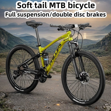 26/27.5-Inch Soft-Tail Mountain Bike – Full Suspension Downhill MTB with 24/27/30-Speed Drivetrain