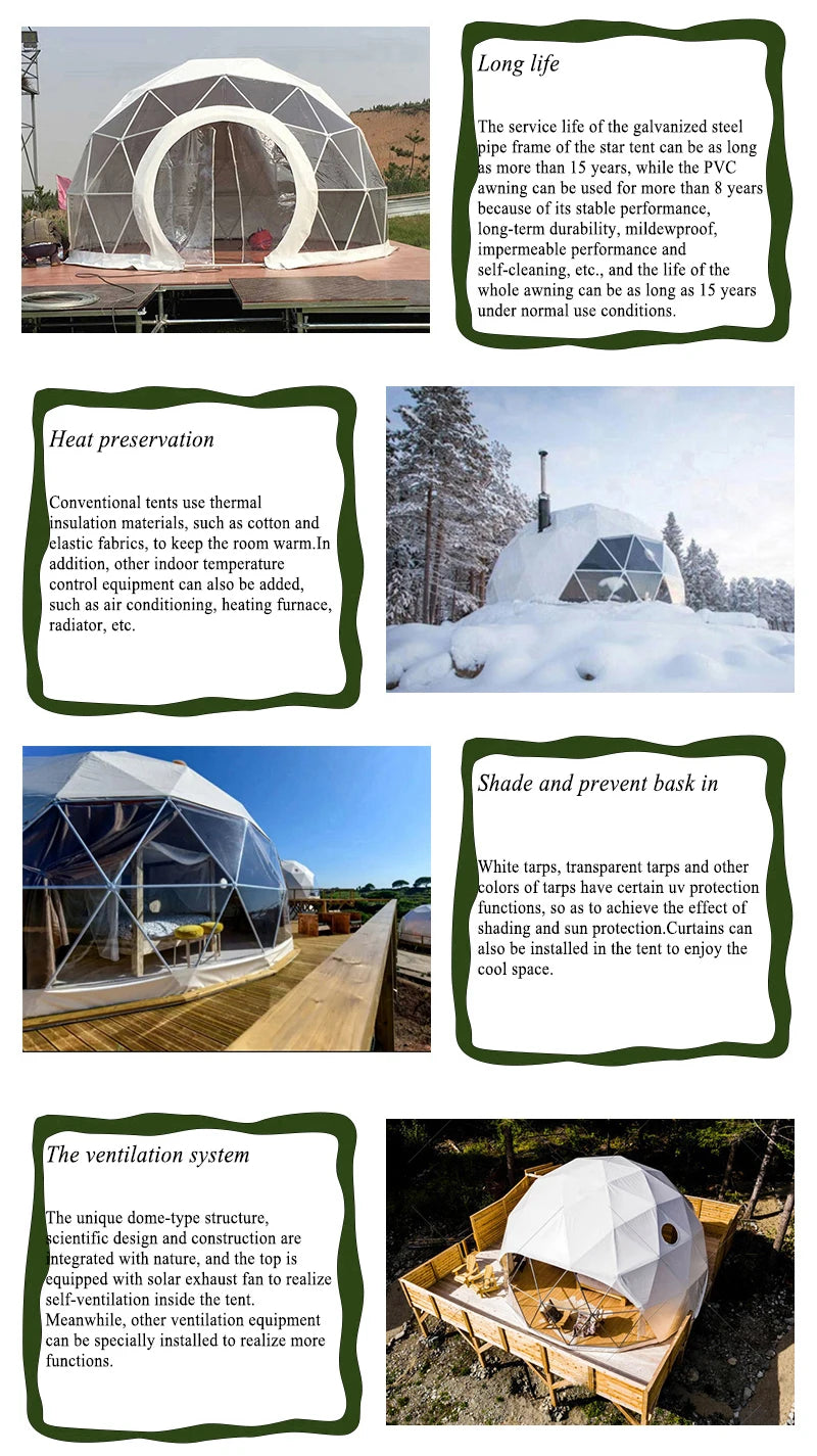 Load image into Gallery viewer, Geodesic Dome Manor greenhouse Tent Leisure Resort Vacation Outdoor Glamping Round Tent Transparent Starry Sky Luxury Hotel Dome
