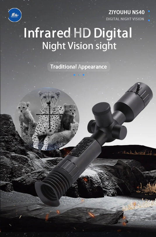 New NS40 Digital Night Vision Scope Built Gyro Tacticle Crosshair Software Ranging 1080p Video IR Camera 7-19X Hunting Monocular