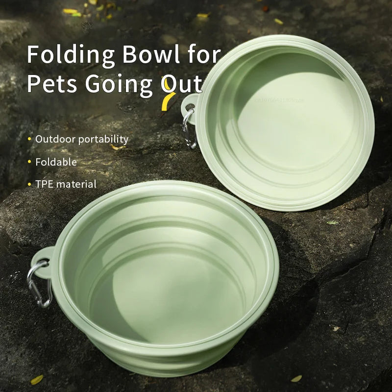 Load image into Gallery viewer, 350ML Pet Folding Silicone Bowl Collapsible Dog Food Bowl Water Outdoor Pet Travel Bowl Portable Puppy Food Container Feeder
