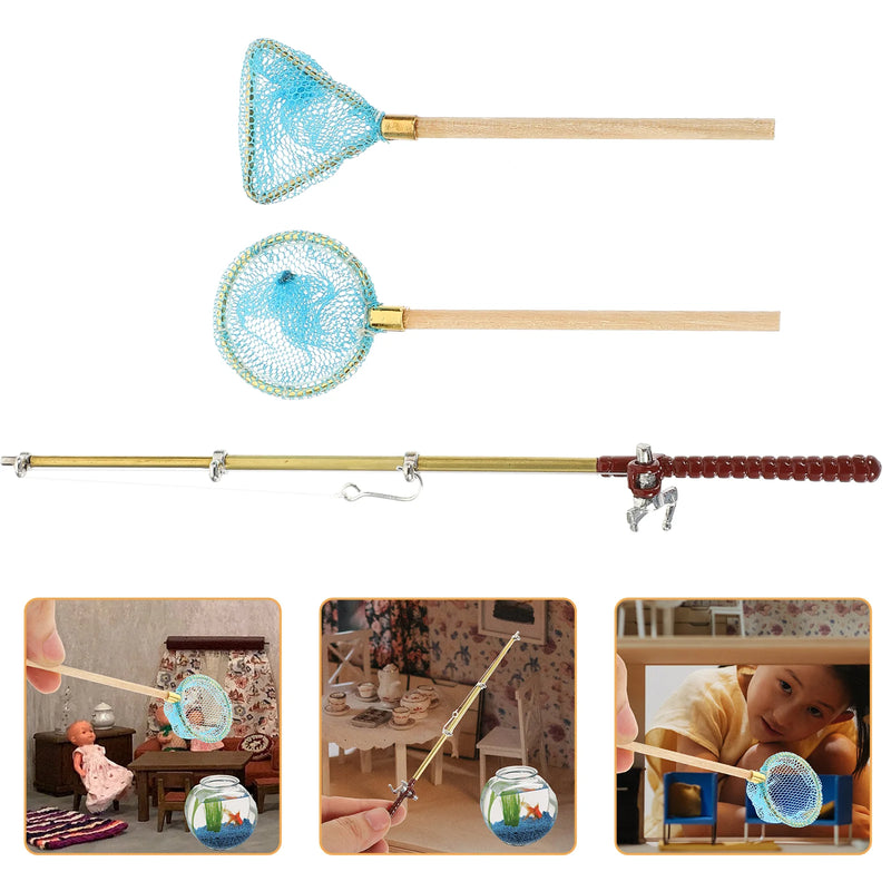 Load image into Gallery viewer, Rod Toy Fishing Mini Ornaments House Accessories Simulation Models Pretend Child Toys
