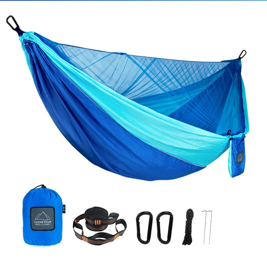 Outdoor Camping Hammock with Mosquito Net – 290x140cm Travel Swing Bed