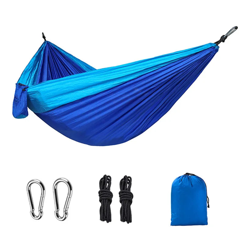 Load image into Gallery viewer, Ultra-Light Double Camping Hammock – Heavy-Duty Parachute Nylon, Portable &amp; Anti-Roll Design
