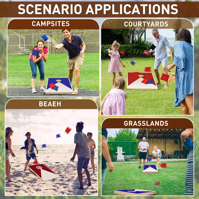 Load image into Gallery viewer, Solid Wood Cornhole Game Set – Premium Tailgate Boards with 8 Regulation Toss Bags
