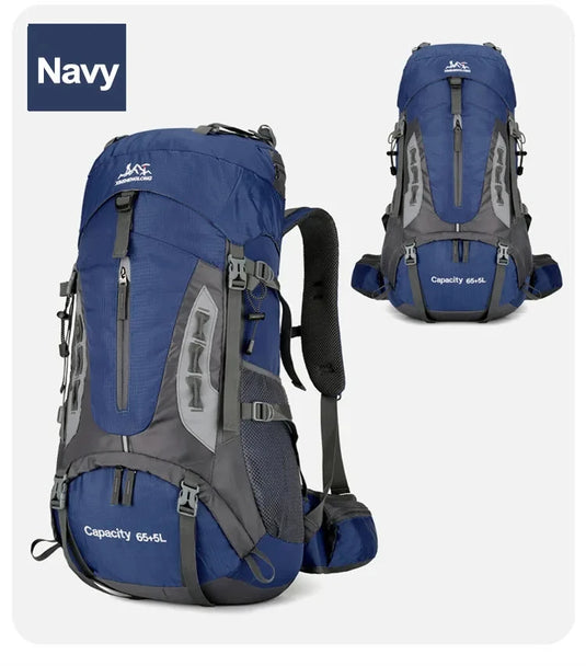 70L Camping Backpack | Hiking Mountaineering Rucksack | Large Travel Pack with Rain Cover