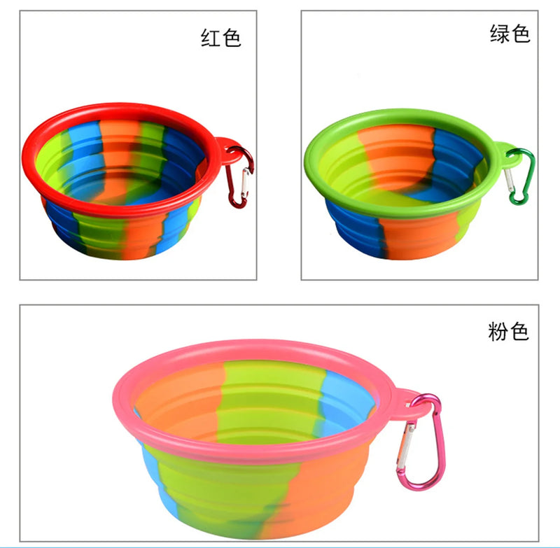 Load image into Gallery viewer, Collapsible Dog Pet Folding Silicone Bowl Outdoor Travel Portable Puppy Food Container Feeder Dish Bowl Pet supplies
