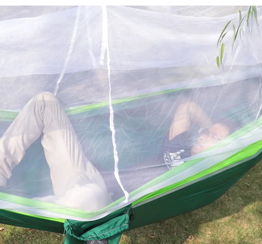 Double Mosquito Net Hammock, Outdoor Camping, Anti-Rollover, Oversized Umbrella Cloth, Anti-Rollover Cloth, 300 × 200cm