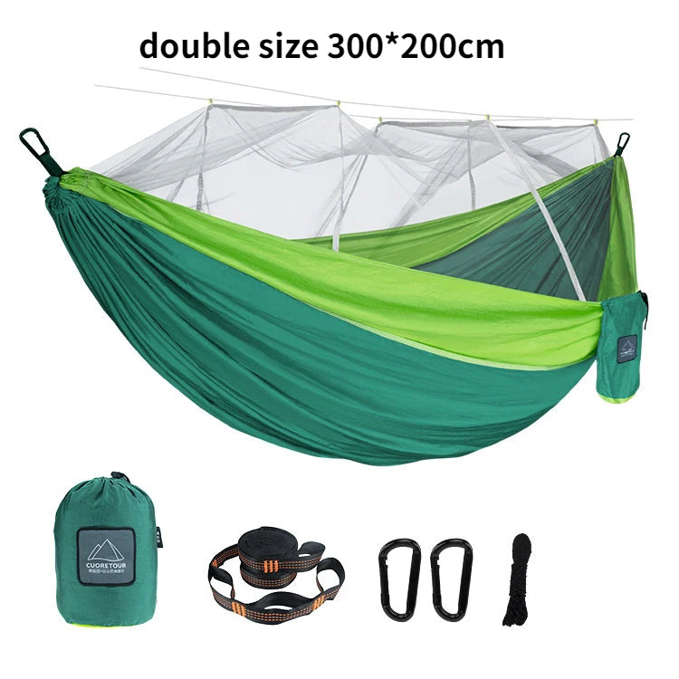 Load image into Gallery viewer, Leaftour Portable Hammock with Mosquito Net – Single &amp; Double Sizes for Travel and Outdoor Camping
