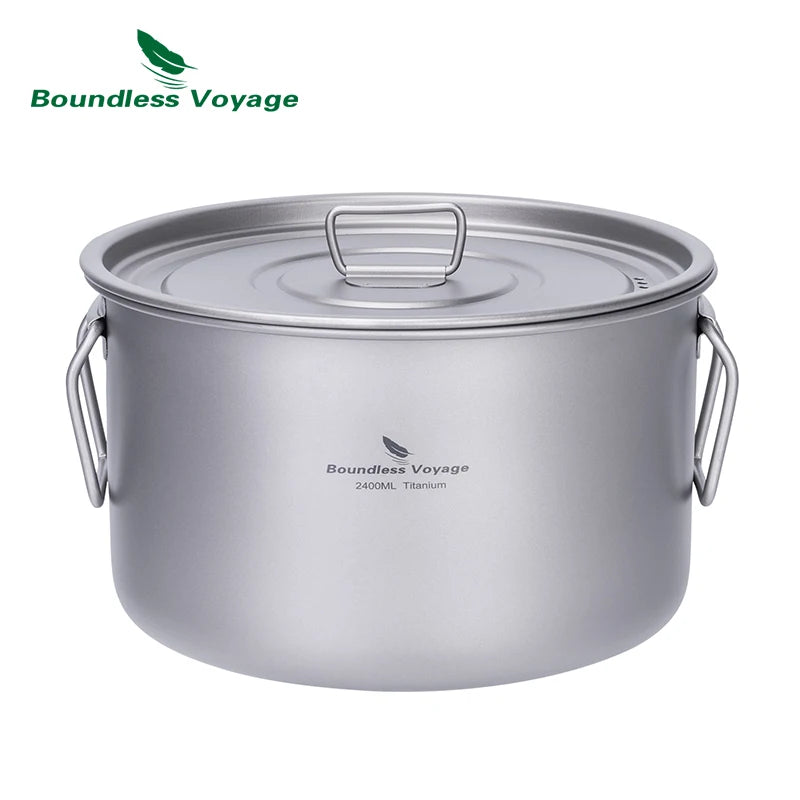 Load image into Gallery viewer, Boundless Voyage Lightweight Titanium Pot | Outdoor Portable Cooking Set Backpacking Pot
