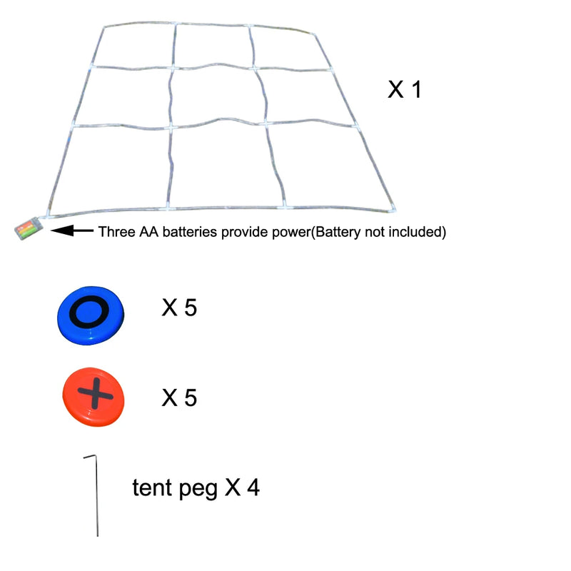 Load image into Gallery viewer, Glow-in-the-Dark Tic Tac Toe Set with Flying Discs – Family Fun That Shines After Dark
