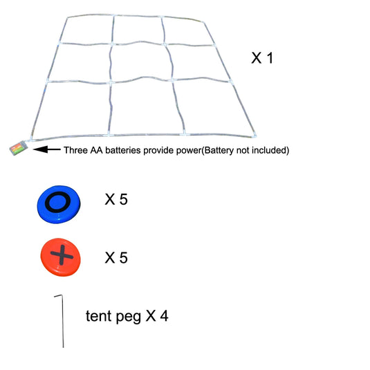 Glow-in-the-Dark Tic Tac Toe Set with Flying Discs – Family Fun That Shines After Dark