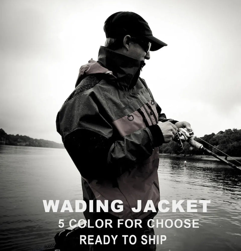 Load image into Gallery viewer, Fishing Wading Jackets 4-Ply Breathable Rain Jacket Durable Tactical Waterproof Clothing Dry Outwear for Kayaking Hiking Hunting
