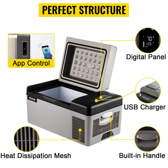 Succebuy 20-55L Portable Refrigerator | Car Electric Compressor Cooler 12/24V DC & 110-240V AC