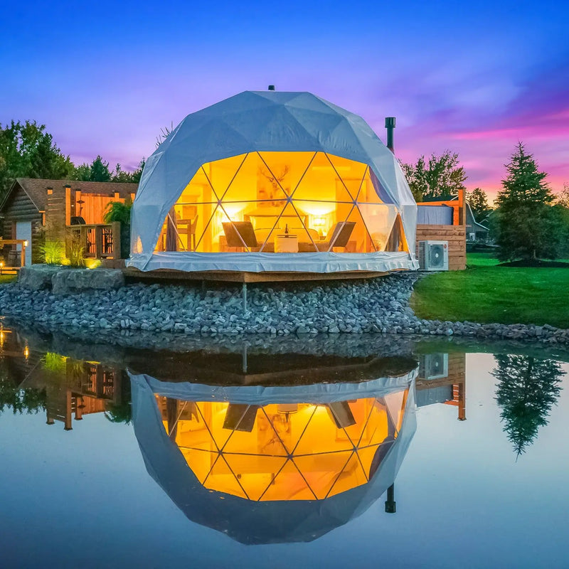 Load image into Gallery viewer, Geodesic Dome Manor greenhouse Tent Leisure Resort Vacation Outdoor Glamping Round Tent Transparent Starry Sky Luxury Hotel Dome
