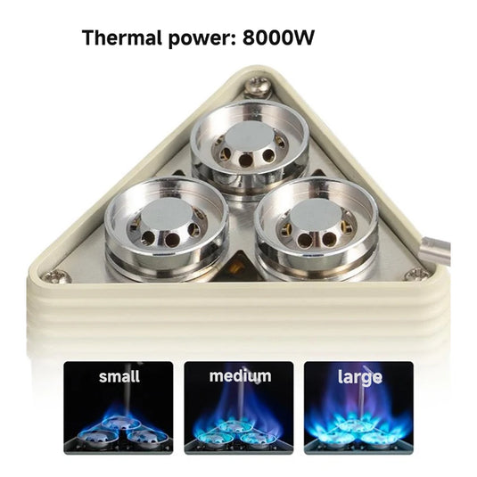 8000W Three Head Camping Gas Stove | Ultralight Folding Burner | Outdoor Cooking Hiking Picnic