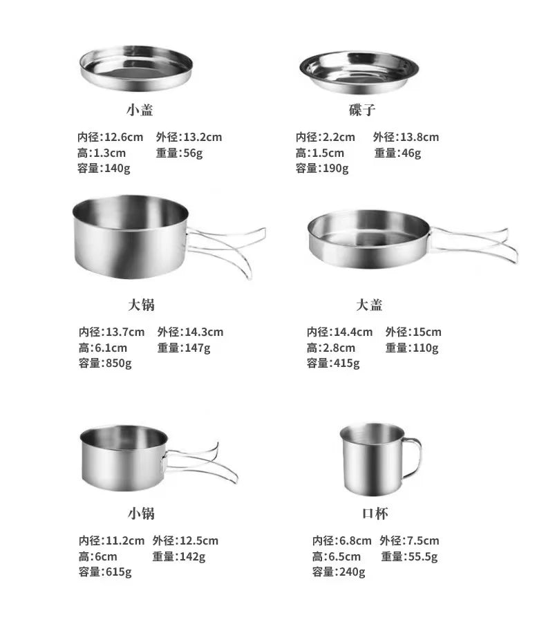 Load image into Gallery viewer, Outdoor Cookware Portable Outdoor Tools Camping Set Picnic Equipment Boiling Pot Set Outdoor Picnic Cookware Pot
