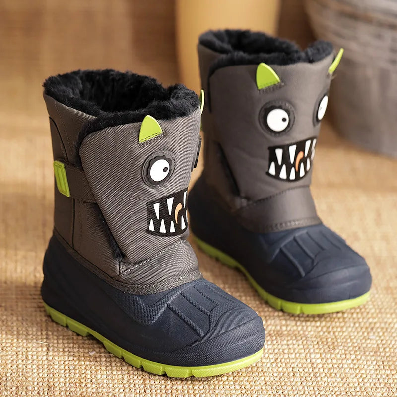 Load image into Gallery viewer, Winter Children Snow Boots Girls High-top Princess Boots Boys Anti-kick Thicken Cotton Shoes Baby Soft Waterproof Cartoon Boots
