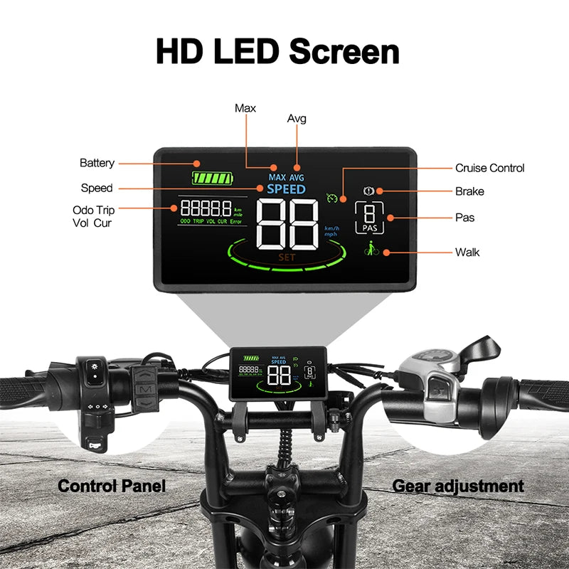 Load image into Gallery viewer, V20 Electric Fat Tire Bike – 500W/250W Motor, 20-Inch Tires, 48V 15Ah Battery, Hydraulic Brakes, Full Suspension
