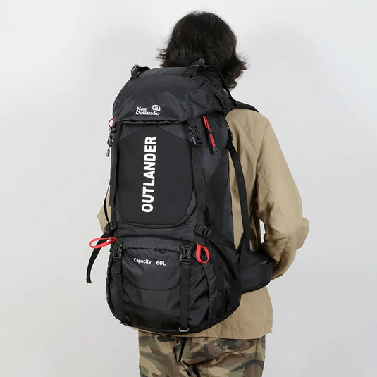 60L Waterproof Camping Backpack with Rain Cover | Hiking Trekking Mountaineering Rucksack