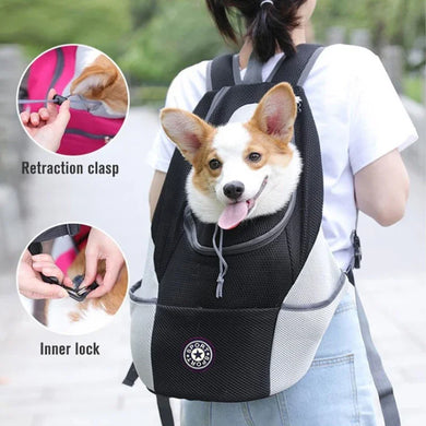 Portable Travel Backpack Outdoor Carrier Pet Double Shoulder Bag Mesh Backpack Head Carrying Bags For Cat Dog