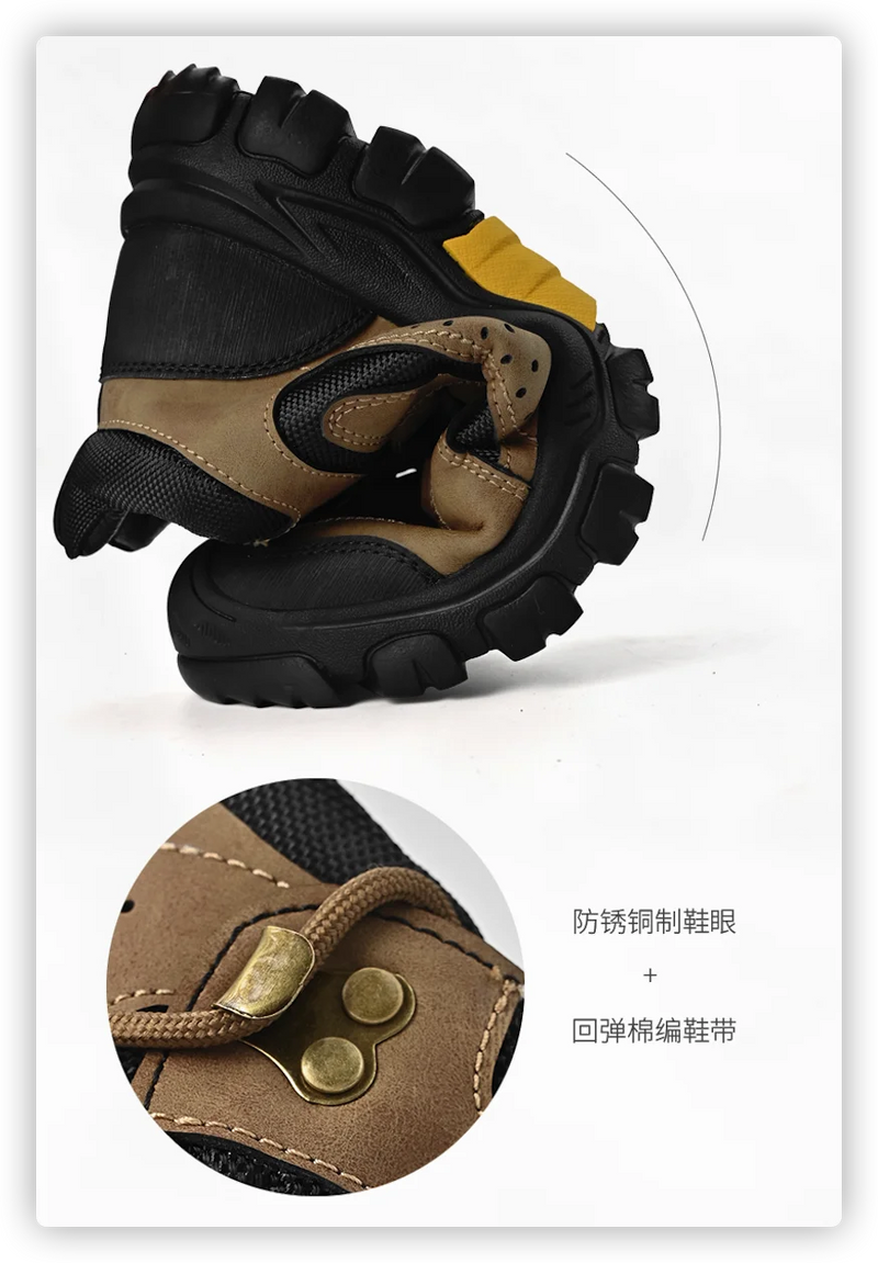 Load image into Gallery viewer, HIKEUP Men Casual Shoes High-top Breathable Sneakers New Fashion Comfortable Hiking Shoes Handmade Shoes Men Shoes
