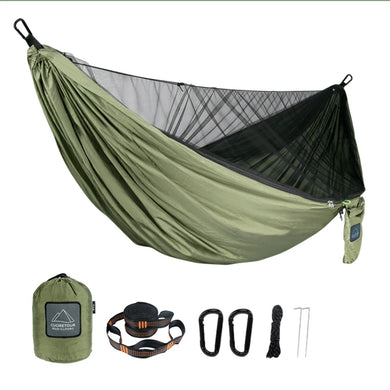 Outdoor Camping Hammock with Mosquito Net – 290x140cm Travel Swing Bed