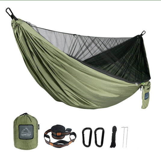 Outdoor Camping Hammock with Mosquito Net – 290x140cm Travel Swing Bed
