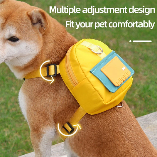 CDDMPET Pet Harness and Leash Set for Small Medium Dogs Large Capacity Dog Snack Bag Puppy Outdoor Backpack Dog Accessories