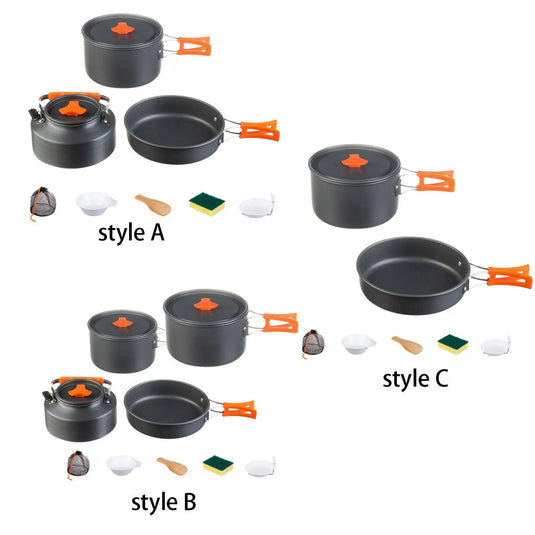 Camping Cookware Set Cookset Lightweight Nonstick Portable Cooking Pot for