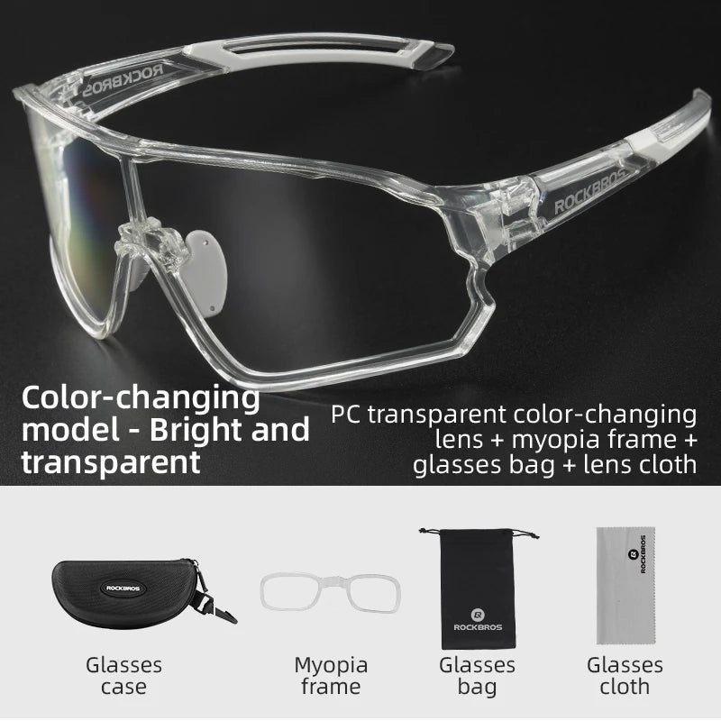 Load image into Gallery viewer, ROCKBROS Polarized Cycling Glasses – Photochromic UV400 Road &amp; MTB Sports Eyewear

