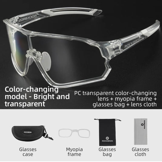 ROCKBROS Polarized Cycling Glasses – Photochromic UV400 Road & MTB Sports Eyewear