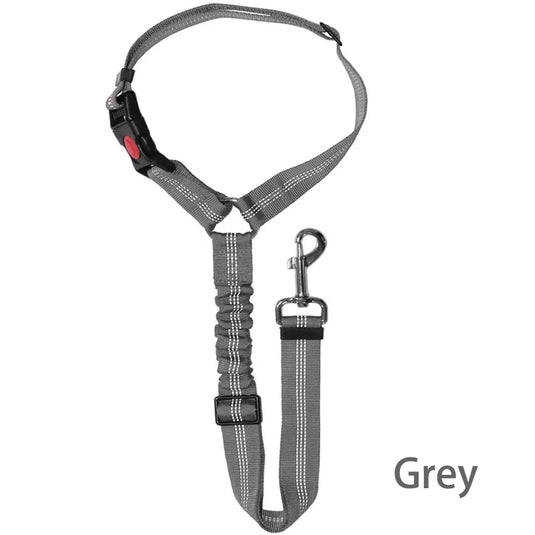 2-in-1 Reflective Pet Harness & Car Seat Belt Shock-Absorbing Travel Leash for Dogs and Cats
